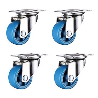 Imagem de Rodas giratórias resistentes de 10 cm para móveis, carrinhos e vasos de flores - Rodízios de substituição de placa de nylon durável para movimento suave e fácil mobilidade