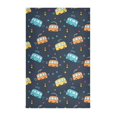 Imagem de Burbuja Pacote com 4 toalhas de cozinha Bus, panos de prato absorventes reutilizáveis de microfibra para secagem e limpeza, 45 x 71 cm