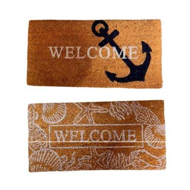 Imagem de Tapete Capacho com frases 60x30cm 11 Modelos para Porta de Apartamento