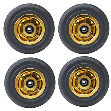 Imagem de 4 rodízios de carrinho de roda única silenciosos de alto rolamento de carga resistentes ao desgaste de borracha industrial 4/5/6/8 polegadas (tamanho: 15 cm)