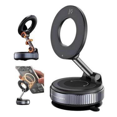 Imagem de Suporte Magnético Dobrável Rotativo Para Celular Com Ventosa 360°