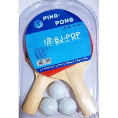 Imagem de Kit Ping Pong Tênis De Mesa Com 2 Raquetes E 3 Bolinhas