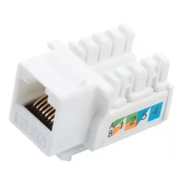 Imagem de Conector Fêmea De Rede Lan Dados Keystone Jack Cat5e Rj45 8v