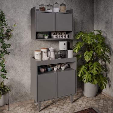 Imagem de Cantinho do Café Cecília 4 Portas Grafite Maderatto Móveis