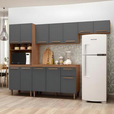 Imagem de Armario De Cozinha Pop 1 Forno Com 12 Portas E 1 Gaveta Freijo/chumbo/freijo