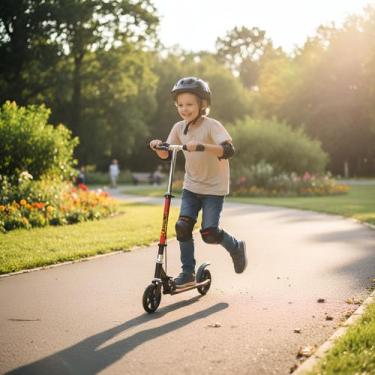 Imagem de Patinete Infantil Dobrável Com Freio Preto Preto Patinete Infantil Dob