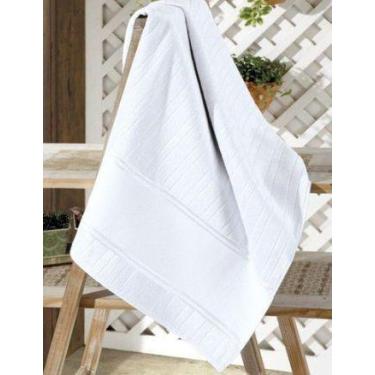 Imagem de Toalha de Lavabo 30x45 cm Velour Artesanal Liso - Cor Branco - no-bran