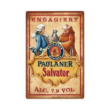 Imagem de Placa De Metal Retangular Vintage De Marca De Cerveja Para Decoração D