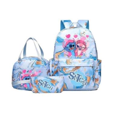 Imagem de Conjunto De Mochila Anime Lilo & Stitch Para Crianças Com Bolsa De Alm