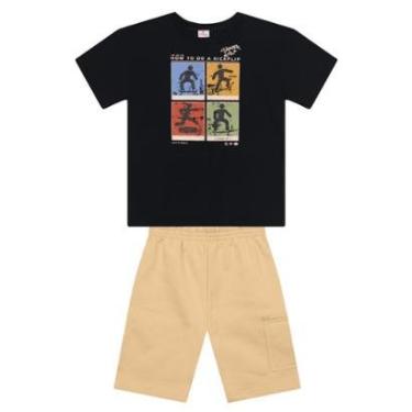 Imagem de Conjunto infantil menino em moletinho de skate Brandili-Masculino