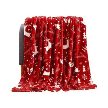 Imagem de Manta De Natal Quente E Macia De Pelúcia Para Inverno, Flanela Com Flo