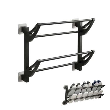 Imagem de Suporte Organizador Roupas Sapatos Toalhas Ventosa Banheiro Parede Quarto Closet Lavanderia Sala Casa Multiuso