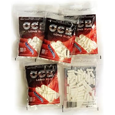 Imagem de Filtros Para Cigarros OCB Long Slim - Pacote com 100 Unidades