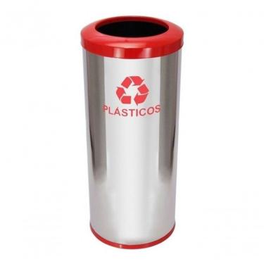 Imagem de Lixeira em Inox com Aro 50L Aço Inoxidável AISI 430 com Fundo Plástico ABS e Bandeja Interna Inox