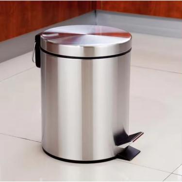 Imagem de Lixeira Cesto 5L Aço Inox com Pedal e Balde Interno Removível Inox para Banheiro e Escritório OEM