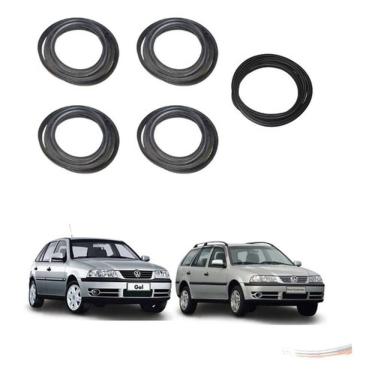 Imagem de Kit 4 Borrachas para Porta e Porta Malas Gol Parati G2 G3 G4 Volkswagen Preta Uniflex