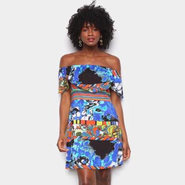 Imagem de Vestido Água Viva Curto Ombro A Ombro Tie Dye, Estampado, P