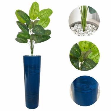 Imagem de Planta Artificial Comigo Ninguém Pode + Vaso Coluna + Pedra - Plandec
