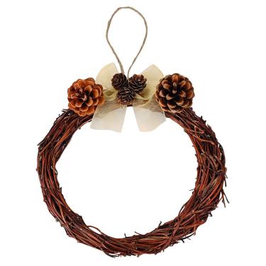 Imagem de Guirlanda de Natal Decorativa em Fibras Naturais com Pinha 18cm