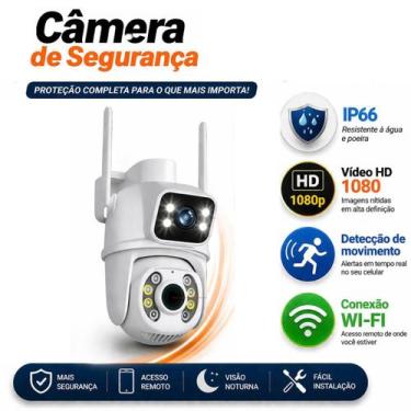 Imagem de Câmera de Monitoramento Wi-Fi IP66 Ângulo Duplo Full HD Externa - Câme