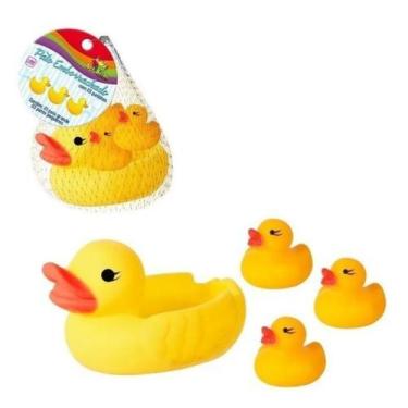Imagem de Pato Borracha Banho Banheira Brinquedo Infantil Presente 4un - Art Bab