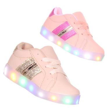 Imagem de Tenis Led Luz pisca Feminino infantil meninas criança - PC, 29, Nude