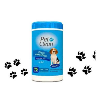 Imagem de Lenço Umedecido Filhote Cachorro Gato Pet Clean 75 Unidades