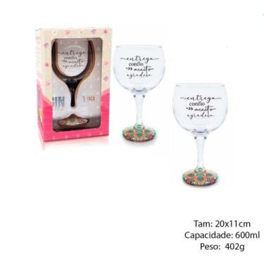 Imagem de Copo Taça Vidro para Gin Mandala Entrego 600ml 20cm Presente - Koala M