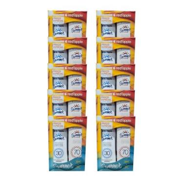 Imagem de Kit 10 Protetor Solar Corporal 30 + Facial 70 kit Summer Red - RED APP