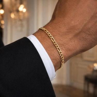 Imagem de Pulseira Masculina e Feminina Em Ouro 18k 3X1 - SofistGold