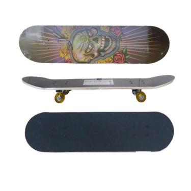 Imagem de Skate Iniciante em Madeira 7 Lâminas Com Lixa Montado - Abelhuda Prese