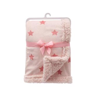 Imagem de Manta Cobertor Bebê Dupla Face Estrelado Rosa Buba, Rosa, Berço