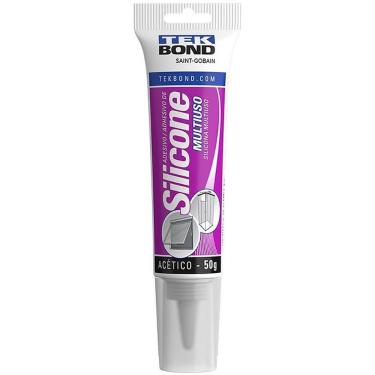 Imagem de Adesivo de Silicone Acético 50g Vedação e Fixação Alta Aderência Multiuso Tekbond