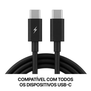 Imagem de Cabo USB Tipo-C MDM Seguro Turbo Carregamento Rápido 1 Metro Preto