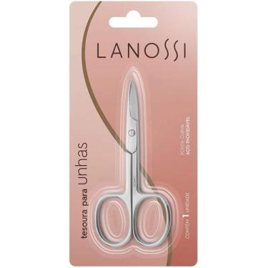 Imagem de Tesoura para Unhas em Aço Silver Lanossi Beauty & Care com Ponta Curva