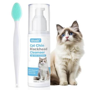 Imagem de Limpador de acne para gatos Oivolii 120 ml com escova de silicone