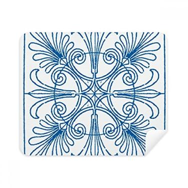 Imagem de Pano de limpeza de tela com estampa decorativa em estilo Talavera azul 2 peças de tecido de camurça