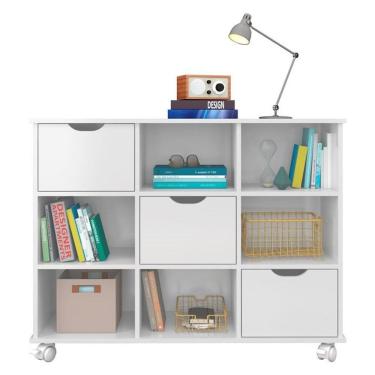 Imagem de Nicho Organizador 3 Gavetas com Rodízios Branco - Qmovi