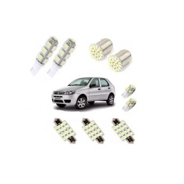 Imagem de Kit Fiat Palio Lâmpadas Led Pingo Teto Placa Meia Luz Ré
