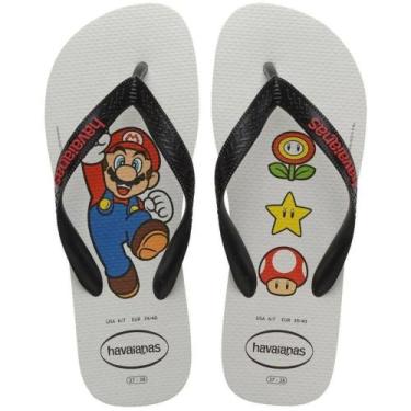 Imagem de Chinelo Havaianas Mario Bros Branco E Preto