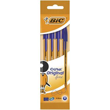 Imagem de BIC Caneta esferográfica fina cristal pacote com 4 azuis