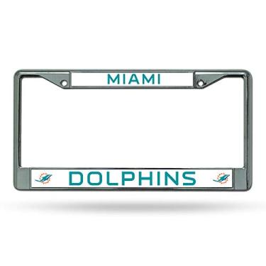 Imagem de Moldura para placa de licença cromada padrão NFL Miami Dolphins