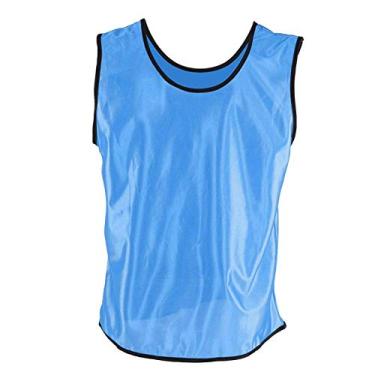 Imagem de Demeras Coletes de treinamento esportivo pacote com 12 camisetas sem mangas respiráveis para adultos futebol basquete coletes de equipe para futebol basquete (azul celeste)