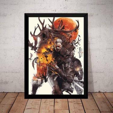 Imagem de Fanarte Quadro Decorativo The Witcher 3 Wild Hunt Poster Moldura