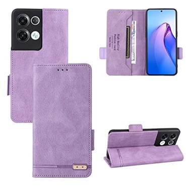 Imagem de Casos de flip de smartphone Para OPPO Reno 8 Pro 5G Case, Carteira Folio Kickstand Slot para Cartão, Capa de Proteção de Couro PU de Alta Qualidade Fechamento Magnético Estojo de Proteção Flip casos