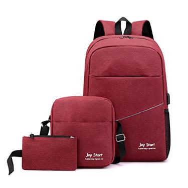 Imagem de Tingpai Conjunto de 3 peças mochila fe na masculina portátil mochila bolsa de ombro bolso pequeno pa viagem escola t balho de negócios faculdade e até 15,6 polegadas
