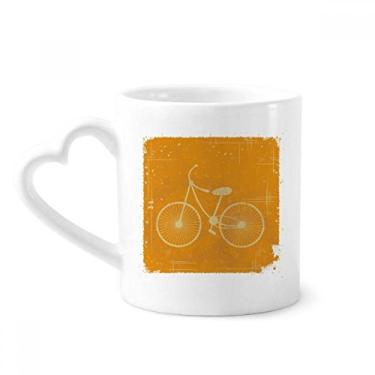 Imagem de Ilustração esportiva de bicicleta caneca padrão amarelo café cerâmica copo de coração de vidro