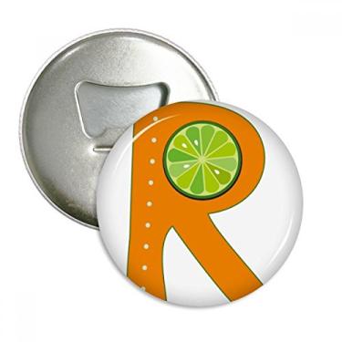 Imagem de R Alfabeto Abridor de garrafas de frutas laranja Emblema multifuncional