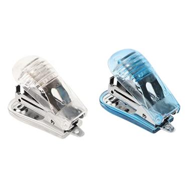 Imagem de Mini Grampeador, 2 Peças, 20 Folhas, Grampeador Portátil Bonito, Grampeador de Mesa, Material de Estudo para Escritório, Tipo Agulha 24/6 (Branco azul)