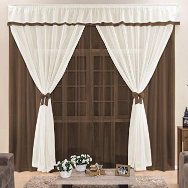 Imagem de Cortina 4 Mts Voal Sala Quarto para Varão Barata Tabaco